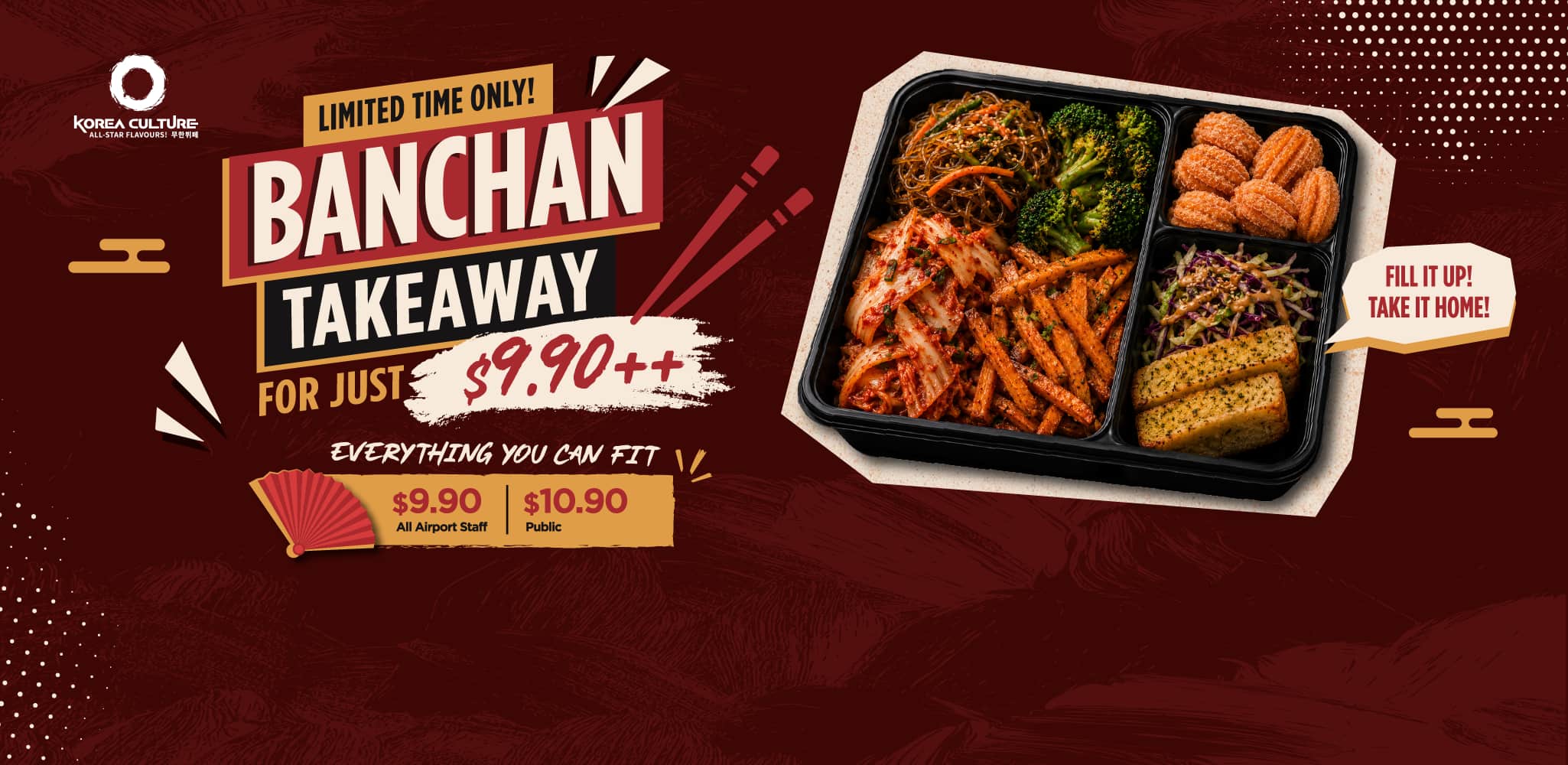 Banchan Takeaway: Build Your Own Korean Lunch Box from $9.90 NET @ Changi Airport T3